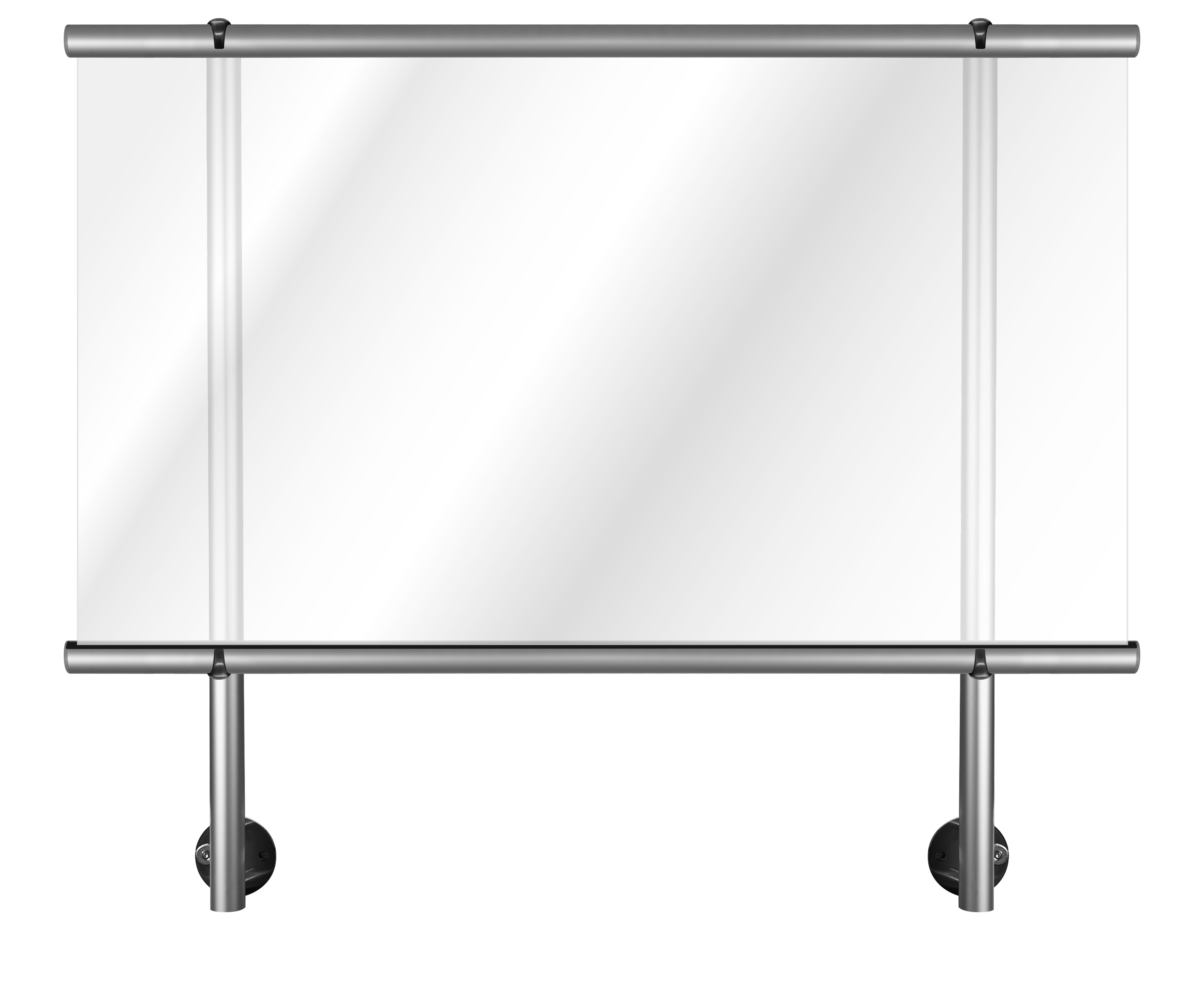 CRA3 ClipRail Treba Geländersystem Aluminium Balkongeländer VSG Glas (seitl. Montage)